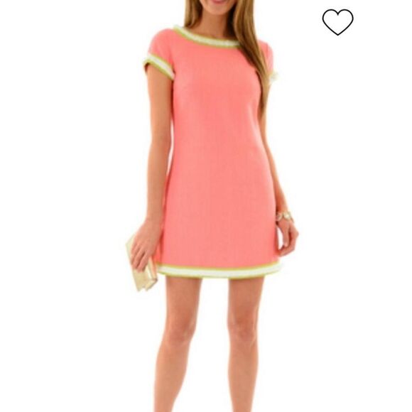 Sail to stable pink linen mini short sleeve peach shift beach vacation dress - Picture 1 of 9